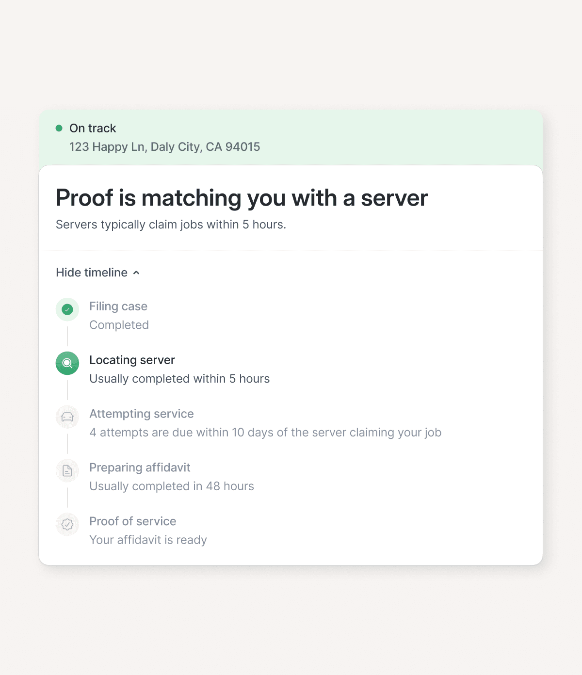 Nationwide Process Serving Workspace | Proof Serve Center